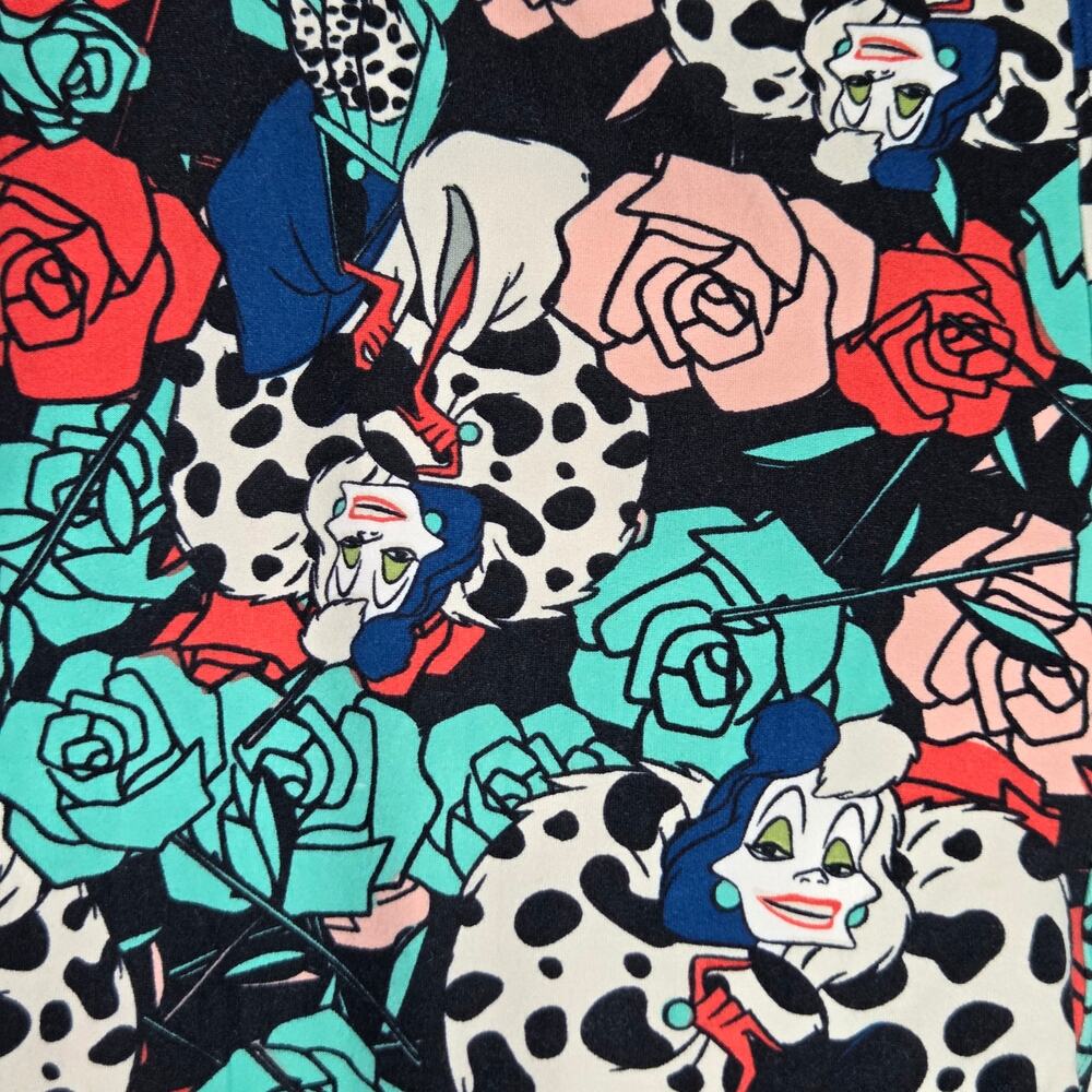 LuLaRoe Disney Cruella de Ville Printed Leggings Tall and Curvy TC Size 12-18